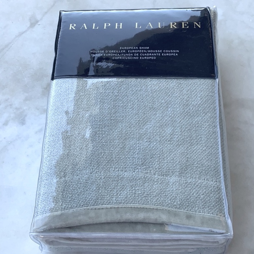 RALPH LAUREN CELADON SONYA LINEN EUROPEAN SHAM NEW